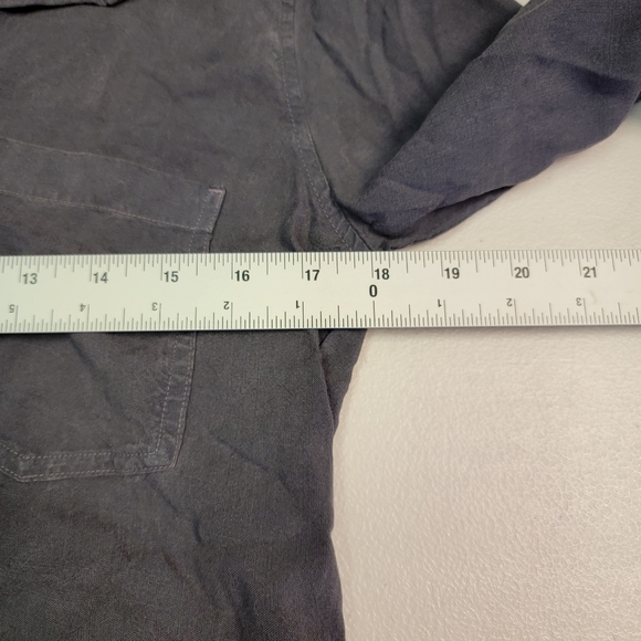 Cloth & Stone Anthropologie Shirt Grey 100% Tencel Button-Down Size S - Picture 6 of 6